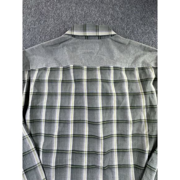Kenneth Cole Reaction Shirt Mens XLarge Green Plaid Button Up Long Sleeve Cotton - Picture 12 of 15
